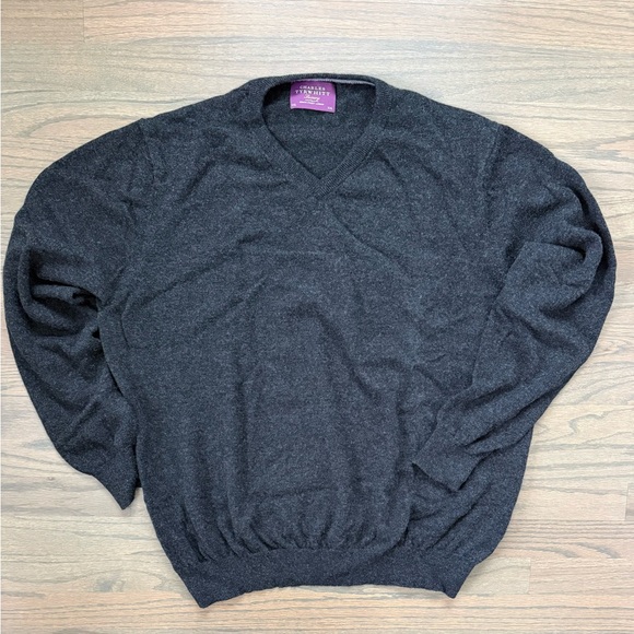 Charles Tyrwhitt Luxury Pullover V-neck Sweater 100% Cashmere
